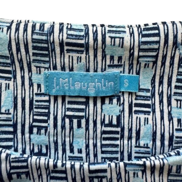 J. McLaughlin Miley Dress in White and Blue Terrace Size Small - Picture 7 of 9
